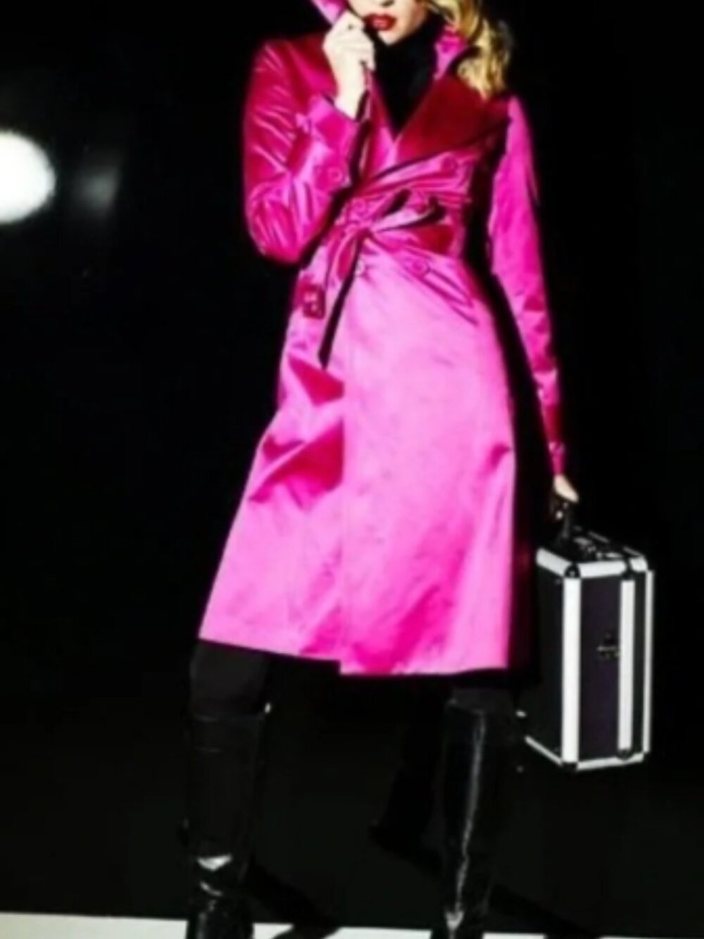 Bebe Statement Style Magenta Pink Trench Coat
